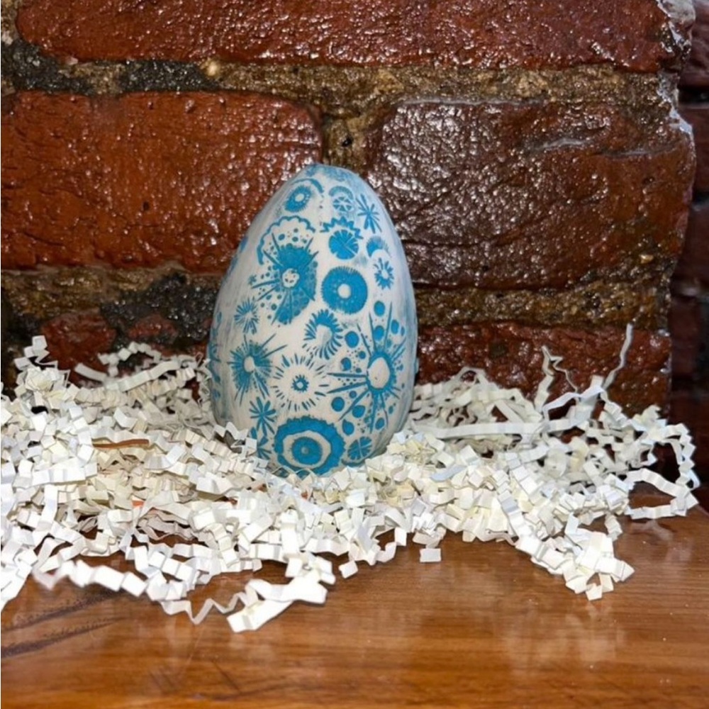 Mid Century Vintage Ceramic Egg Retro Atomic Starburst Design MCM